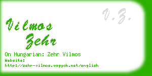vilmos zehr business card